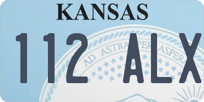KS license plate 112ALX