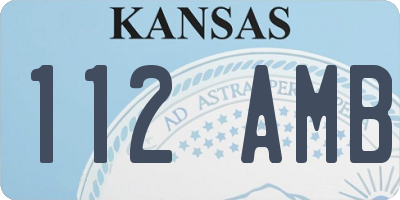 KS license plate 112AMB
