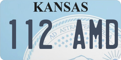 KS license plate 112AMD