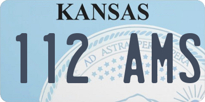 KS license plate 112AMS