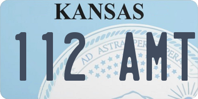 KS license plate 112AMT