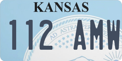 KS license plate 112AMW