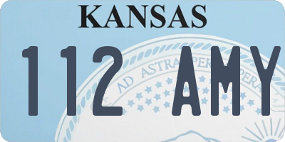 KS license plate 112AMY
