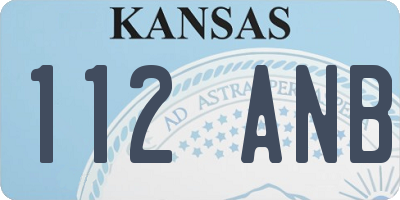 KS license plate 112ANB