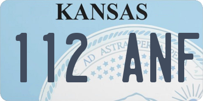 KS license plate 112ANF