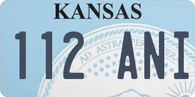 KS license plate 112ANI