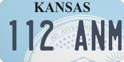 KS license plate 112ANM