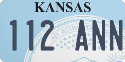 KS license plate 112ANN