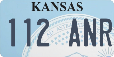 KS license plate 112ANR