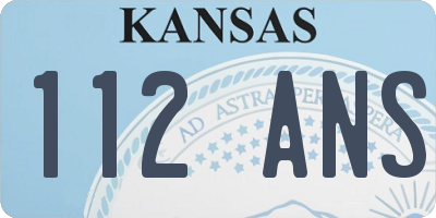 KS license plate 112ANS