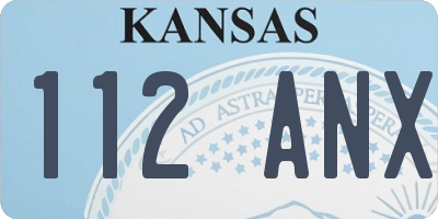 KS license plate 112ANX