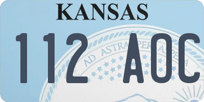 KS license plate 112AOC