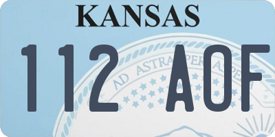 KS license plate 112AOF