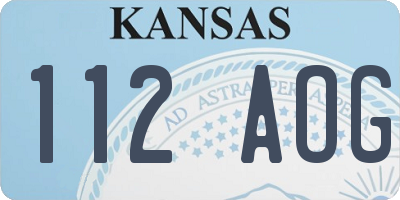 KS license plate 112AOG