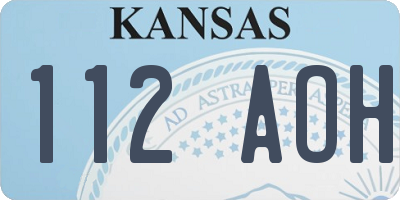 KS license plate 112AOH