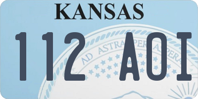 KS license plate 112AOI