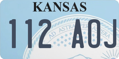 KS license plate 112AOJ