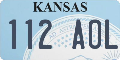 KS license plate 112AOL