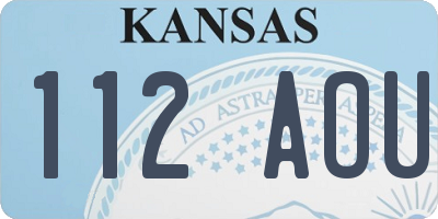 KS license plate 112AOU