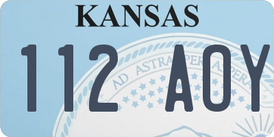 KS license plate 112AOY