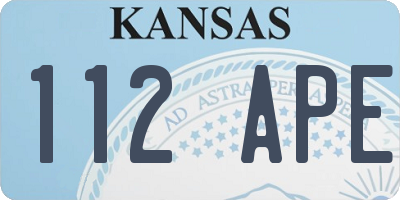 KS license plate 112APE