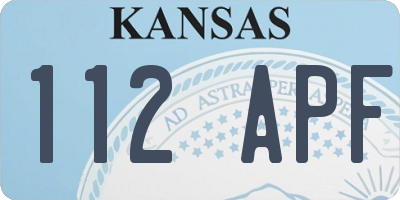 KS license plate 112APF