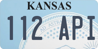 KS license plate 112API
