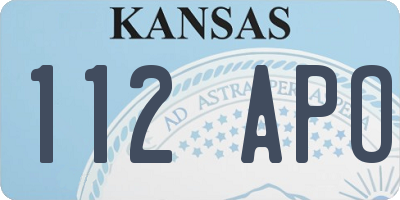 KS license plate 112APO