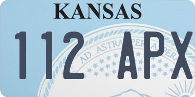 KS license plate 112APX