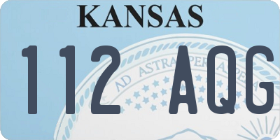 KS license plate 112AQG