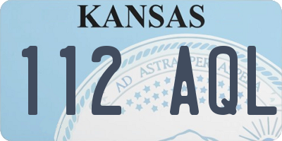 KS license plate 112AQL