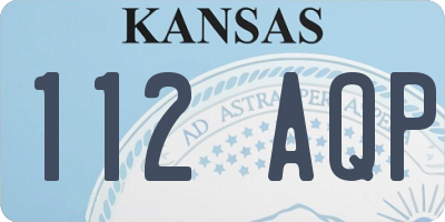 KS license plate 112AQP