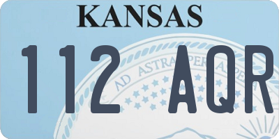KS license plate 112AQR