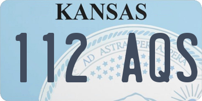 KS license plate 112AQS