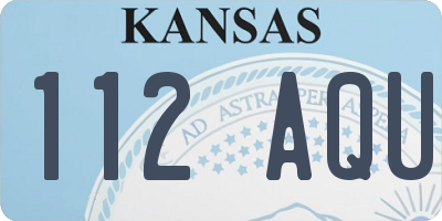 KS license plate 112AQU