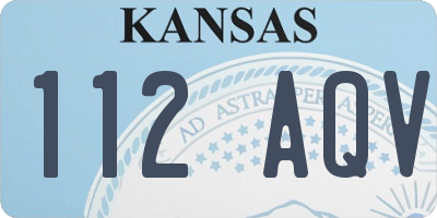 KS license plate 112AQV