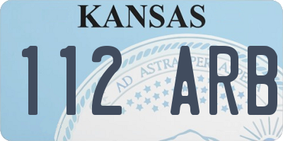KS license plate 112ARB