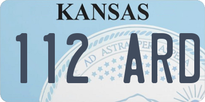 KS license plate 112ARD