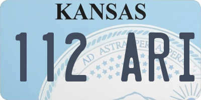 KS license plate 112ARI