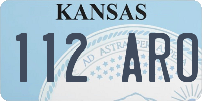KS license plate 112ARO