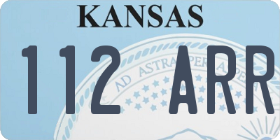 KS license plate 112ARR