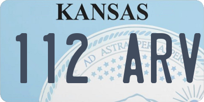 KS license plate 112ARV