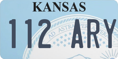 KS license plate 112ARY