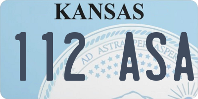 KS license plate 112ASA