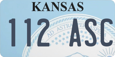 KS license plate 112ASC