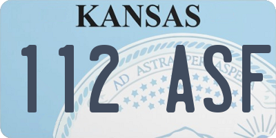 KS license plate 112ASF