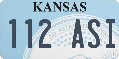 KS license plate 112ASI