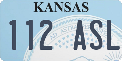 KS license plate 112ASL
