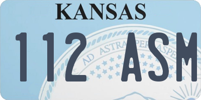 KS license plate 112ASM