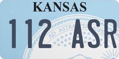 KS license plate 112ASR